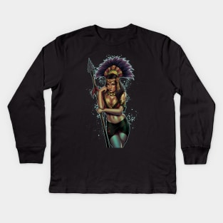 Aztec Princess Kids Long Sleeve T-Shirt